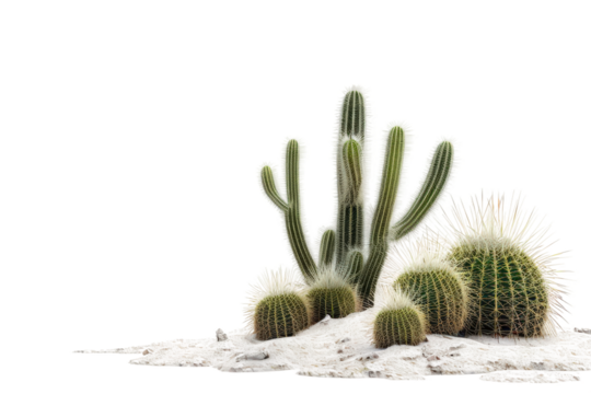 Hardy cactus plants thriving in the harsh desert environment.