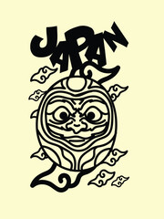 japanese theme doodle hand drawn black and white colour
