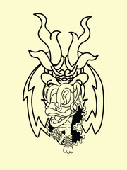 japanese theme doodle hand drawn black and white colour
