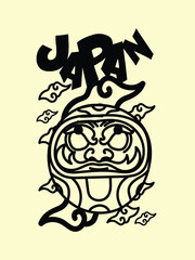 japanese theme doodle hand drawn black and white colour

