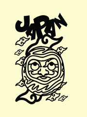 japanese theme doodle hand drawn black and white colour
