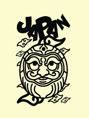 japanese theme doodle hand drawn black and white colour
