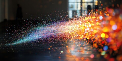 Obraz premium Mesmerizing sparkle burst against a dark backdrop. A dazzling display of light and color creates a magical, dreamlike atmosphere
