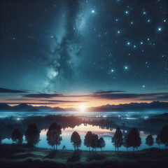 generative ai, night sky view full of stars