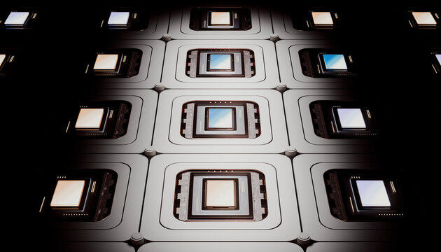 Micro chips on integrated circuit with illuminated lighting