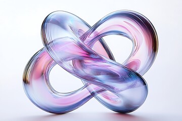 Glass shape on light background, 3d render