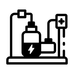 Lab electrolysis apparatus icon in linear style 
