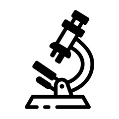A linear style icon of a laboratory microscope 
