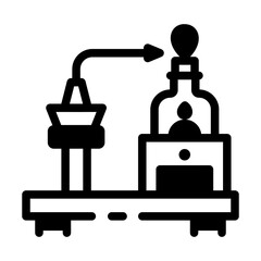 Lab heating burner icon in linear style 
