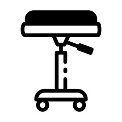 A linear style icon of a laboratory stool 
