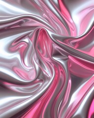 Obraz premium silver with pink tones metallic polished surface abstract background for card or greeting template banner backdrop