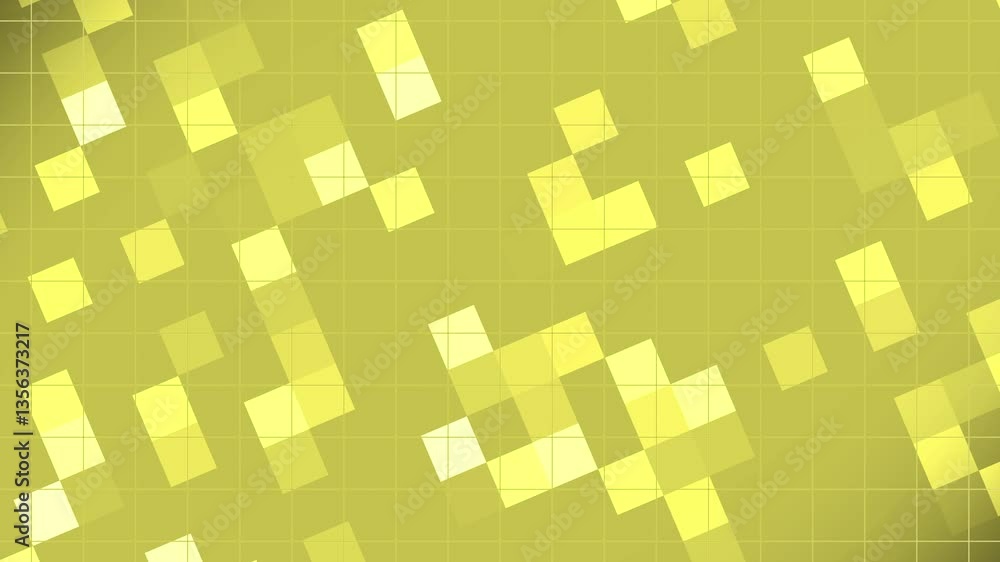 Poster abstract animation with geometric shapes and grid background digital design