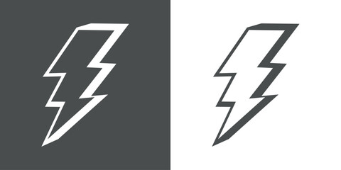 Logo rayo o relámpago en perspectiva 3d