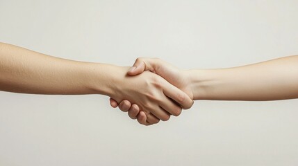 Fototapeta premium Two professionals shaking hands in a business environment signifying strong b2b relationship building and networking