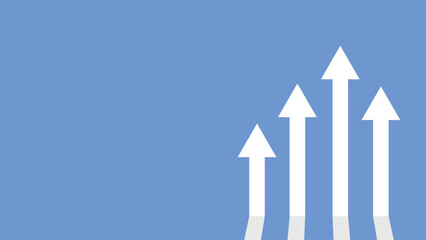 Business success and growth chart arrow concept flat background