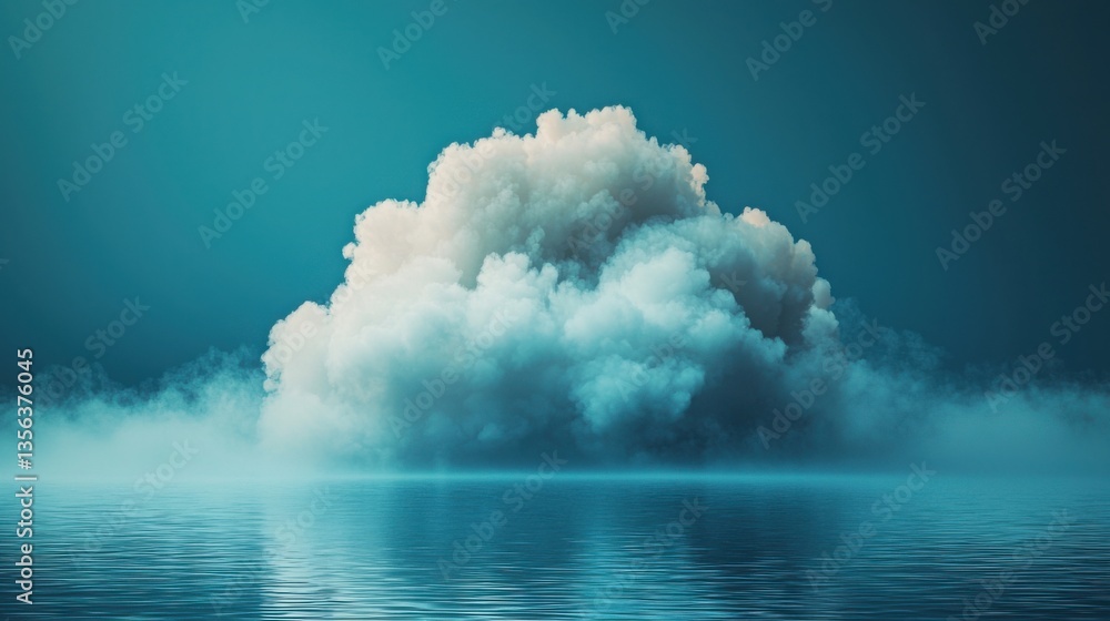 Aufkleber dreamy cloud floating on calm water symbolizing the concept of cloud-based learning systems and educ