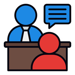 Business Meeting Icon. Filled Line Icon