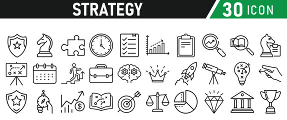 Strategy icons set