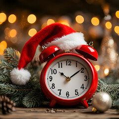 santa claus and clock