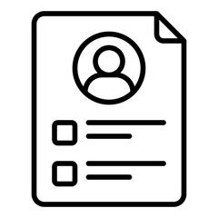Profile Document Icon. Line Icon