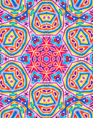 Kaleidoscopic background with bright abstract colorful pattern