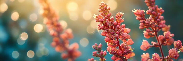 Close-up of blossoms of Heucherella. Generative Ai