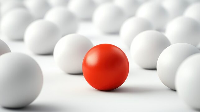 A single red egg nestled among a group of white eggs symbolizing market differentiation strategies in business