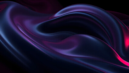 Fototapeta premium Futuristic Abstract Liquid Metal Waves, Dark Iridescent Sci-Fi Aesthetic