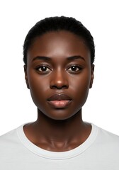 Portrait of a Young Black Woman with a Serious Expression