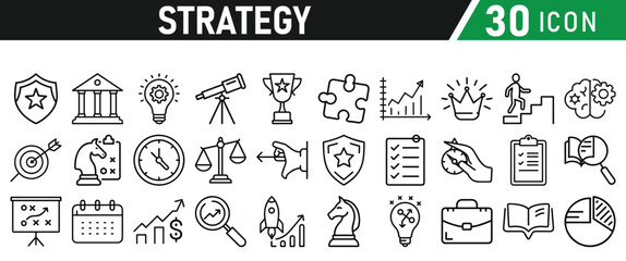 Strategy icons set