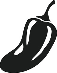 Chili Pepper Silhouette Vector – Hot Spice Icon for Food and Culinary Design Projects