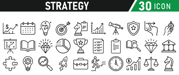 Strategy icons set