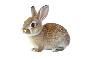 Fototapeta premium adorable brown rabbit on white background
