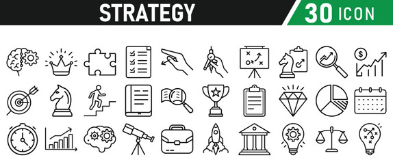 Strategy icons set
