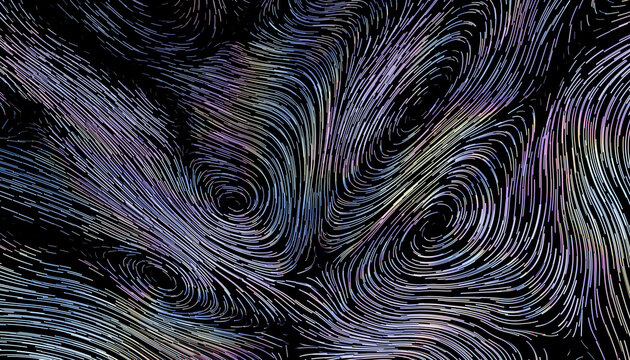 Abstract 3D render with colorful swirling lines and dynamic patterns