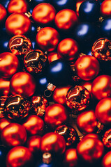 Christmas tree baubles in a pile
