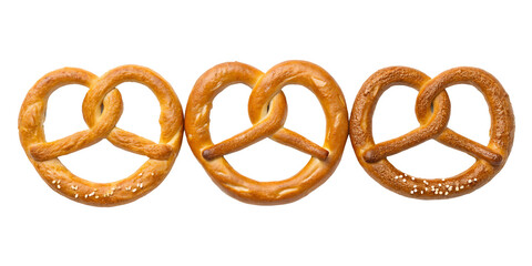 Olympic-Style Pretzels in Three Styles on White - Fresh Pretzels, Soft Baked Snacks, Olympic Theme, Cut Out