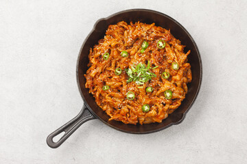  Chicken feet is a dish made by stir-frying trimmed chicken feet with red pepper powder, red pepper paste, and various seasonings.
       