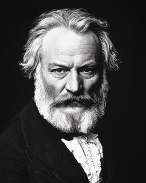 Portrait of Victor Hugo, French Author and Poet, Romanticist Writer