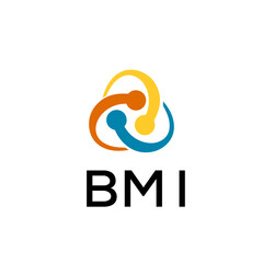 BMI creative minimalist letter logo.