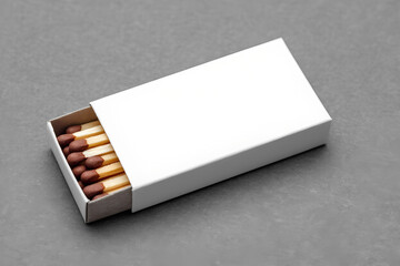 blank Matches Box Mockup isolated on grey background, 3d render