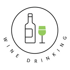 Wine Tasting Enjoying Fine Beverage Vector Icon design