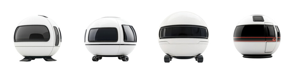 Fototapeta premium A sleek compact and technologically advanced transportation capsule designed for efficient sustainable and personalized urban commuting