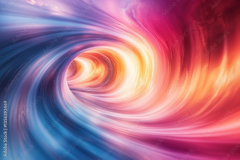 Poster swirling colors create a mesmerizing tunnel effect in a vibrant abstract design