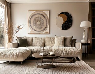 Cozy living room. Neutral tones.