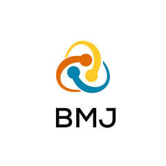 BMJ creative minimalist letter logo.