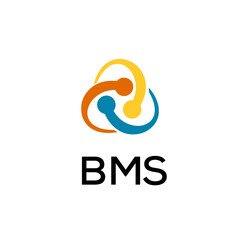 Fototapeta premium BMS creative minimalist letter logo.