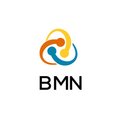 Fototapeta premium BMN creative minimalist letter logo.