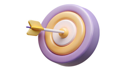 3D Bullseye Target with Arrow | Precision and Success Concept