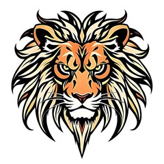 Obraz premium Wild feline head vectors, lion and tiger, a powerful tribal symbol